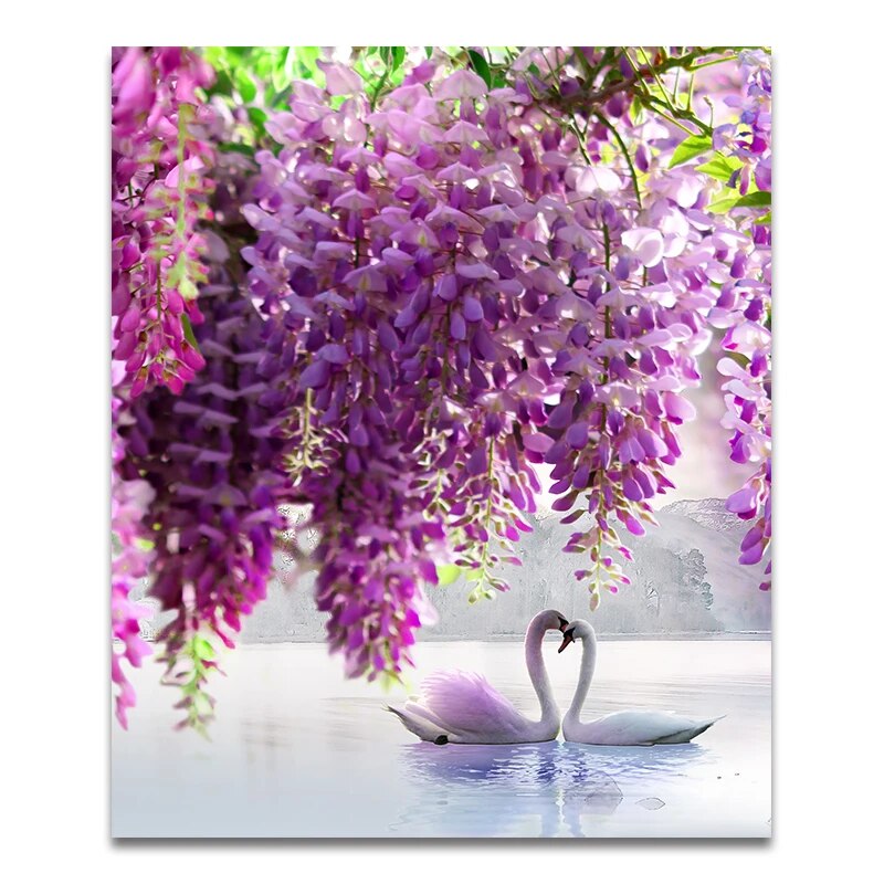 Tableau Arbre à Fleurs Violettes