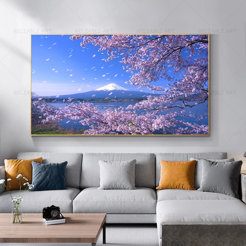 Tableau Cerisier et Montagne du Japon