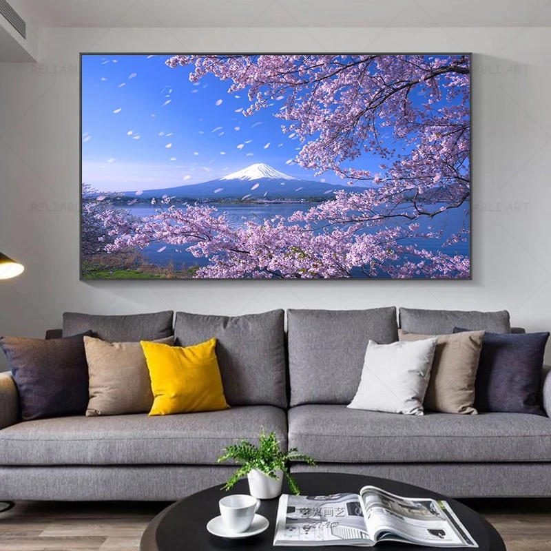 Tableau Cerisier et Montagne du Japon